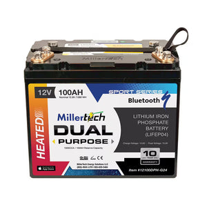 Millertech 12V 100AH Heated Starting Battery w/ BT