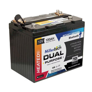 Millertech 12V 100AH Heated Starting Battery w/ BT