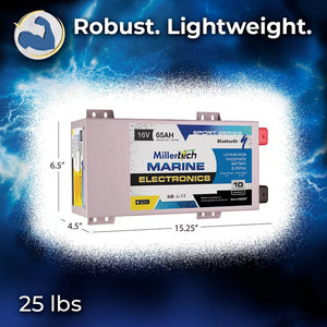 Millertech 16V 65AH Marine Electronics Lithium Battery w/ BT