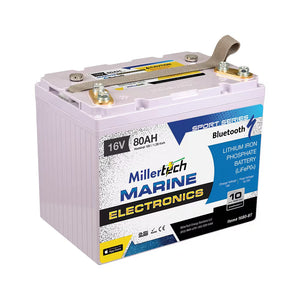 Millertech 16V 80AH Marine Electronics Lithium Battery w/ BT