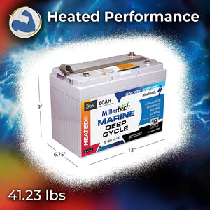 Millertech 36V 60AH Heated Marine Trolling Battery