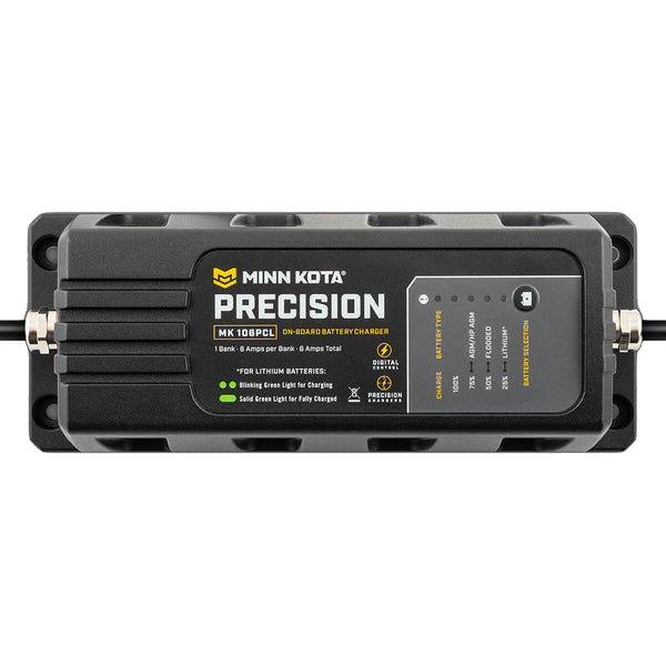 Minn Kota On-Board Precision Charger MK-106 PCL 1 Bank x 6 AMP LI Optimized Charger [1831061] - Battery Chargers