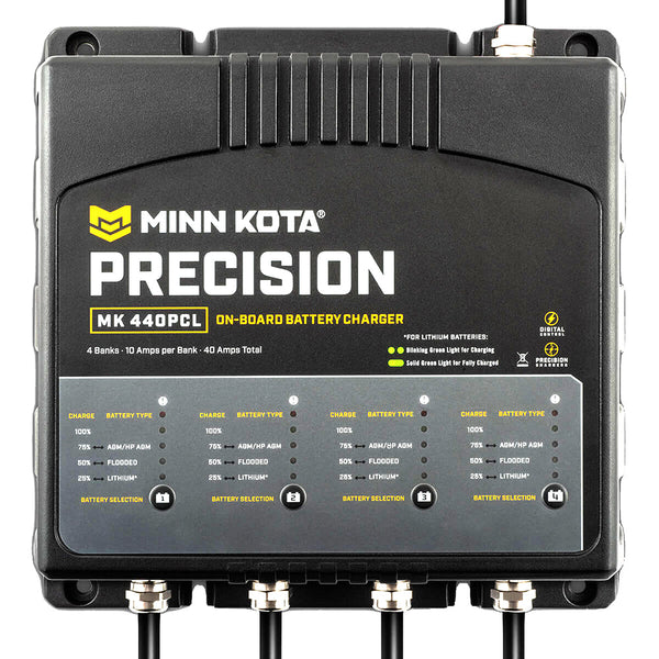 Minn Kota On-Board Precision Charger MK-440 PCL 4 Bank x 10 AMP LI Optimized Charger [1834401] - Battery Chargers