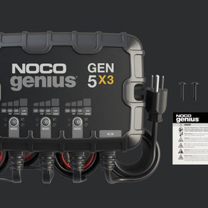 NOCO Genius GEN5X3 3-Bank 15A (5A/Bank) Smart Marine Battery Charger 12V Waterproof Onboard Boat Charger Battery