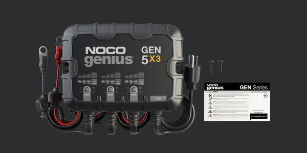 NOCO Genius GEN5X3 3-Bank 15A (5A/Bank) Smart Marine Battery Charger 12V Waterproof Onboard Boat Charger Battery