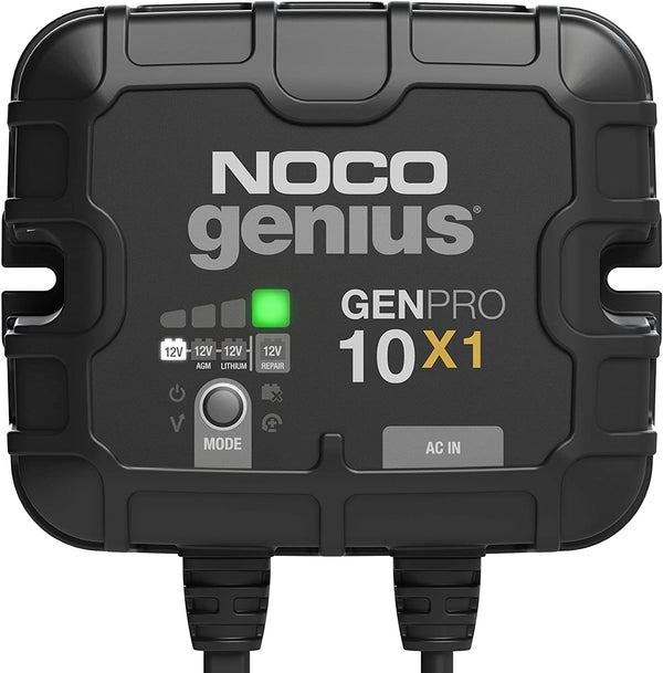 NOCO Genius GENPRO10X1 1-Bank 10-Amp (10-Amp Per Bank) Fully-Automatic Smart Marine Charger 12V Onboard Battery Charger