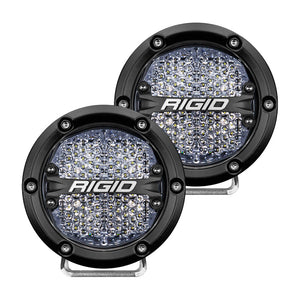 RIGID Industries 360-Series 4’’ LED Off-Road Fog Light Diffused Beam w/White Backlight - Black Housing [36208]