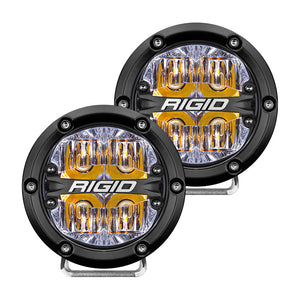 RIGID Industries 360-Series 4’’ LED Off-Road Fog Light Drive Beam w/Amber Backlight - Black Housing [36118]