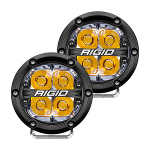 RIGID Industries 360-Series 4’’ LED Off-Road Spot Beam w/Amber Backlight - Black Housing [36114] - Flood/Spreader Lights