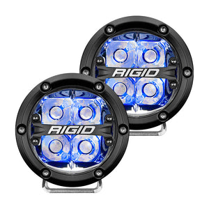 RIGID Industries 360-Series 4’’ LED Off-Road Spot Beam w/Blue Backlight - Black Housing [36115] - Flood/Spreader Lights