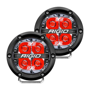 RIGID Industries 360-Series 4’’ LED Off-Road Spot Beam w/Red Backlight - Black Housing [36112] - Flood/Spreader Lights