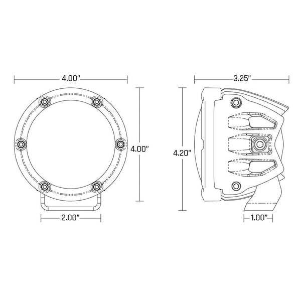 RIGID Industries 360-Series 4’’ LED SAE Fog Beam - White - Pair [36120] - Lighting