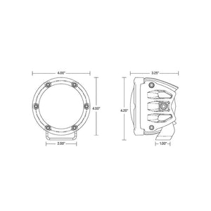 RIGID Industries 360 Series 4’’ Spot w/Amber Pro Lens - Pair [36123] - Light Bars