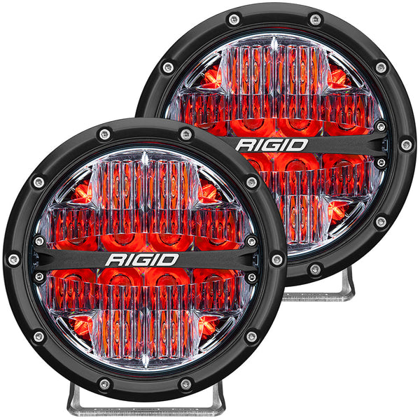 RIGID Industries 360-Series 6’’ LED Off-Road Fog Light Drive Beam w/Red Backlight - Black Housing [36205]