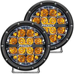 RIGID Industries 360-Series 6’’ LED Off-Road Fog Light Spot Beam w/Amber Backlight - Black Housing [36201]