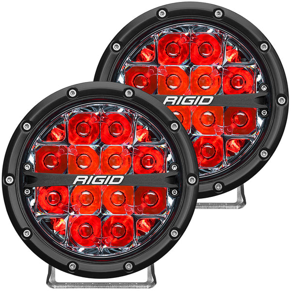 RIGID Industries 360-Series 6’’ LED Off-Road Fog Light Spot Beam w/Red Backlight - Black Housing [36203]