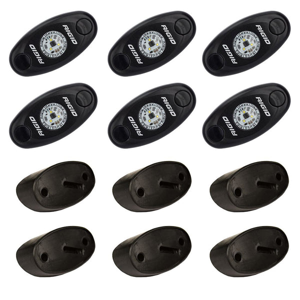 RIGID Industries A-Series Rock Light Kit - 6 Amber Lights - Black [400293] - Interior / Courtesy Light