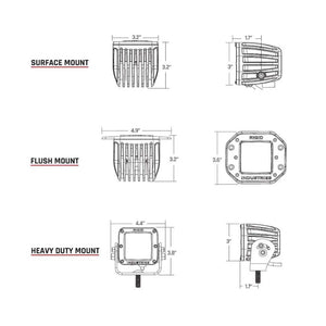 RIGID Industries D-Series Pro Dually Spot Surface Mount Pair - Midnight Edition [202213BLK] - Flood/Spreader Lights