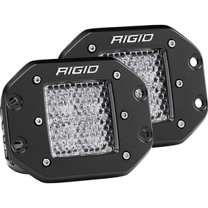 RIGID Industries D-Series PRO - Flush Mount - Diffused - Pair - Black [212513] - Flood/Spreader Lights