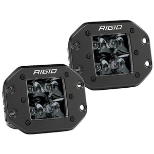 RIGID Industries D-Series PRO Flush Mount - Spot LED - Midnight Edition - Pair - Black [212213BLK] - Flood/Spreader