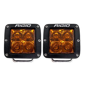 RIGID Industries D-Series Spot w/Amber Pro Lens - Pair [20252] - Pods & Cubes