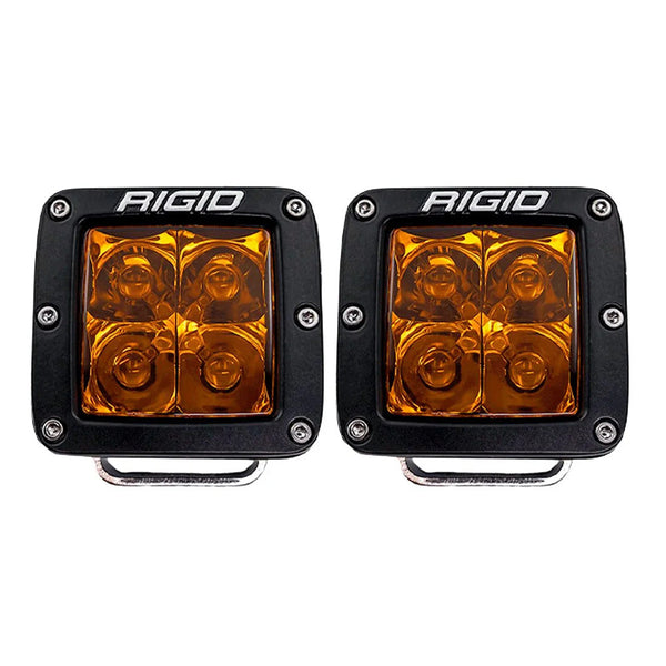 RIGID Industries D-Series Spot w/Amber Pro Lens - Pair [20252] - Pods & Cubes