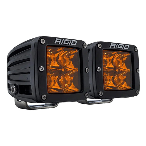 RIGID Industries D-Series Spot w/Amber Pro Lens - Pair [20252] - Pods & Cubes