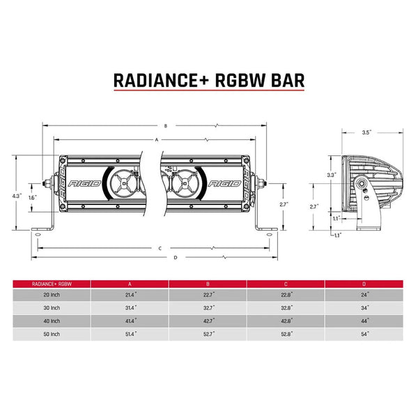 RIGID Industries Radiance + 20’’ Light Bar - RGBW [220053] - Light Bars