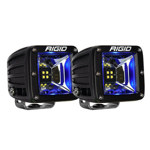 RIGID Industries Radiance Scene Lights - Surface Mount Pair - Black w/Blue LED Backlight [68201] - Flood/Spreader Lights