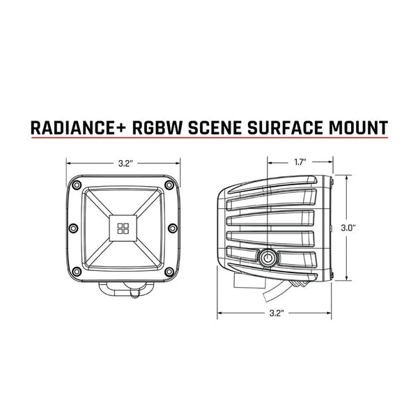 RIGID Industries Radiance Scene - RGBW - Surface Mount - Pair [682053] - Pods & Cubes