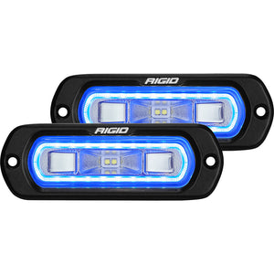 RIGID Industries SR-L Series Flush Mount Spreader Light - Black Housing - Blue Halo [53221] - Flood/Spreader Lights