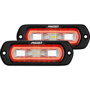 RIGID Industries SR-L Series Flush Mount Spreader Light - Black Housing - Red Halo [53222] - Flood/Spreader Lights