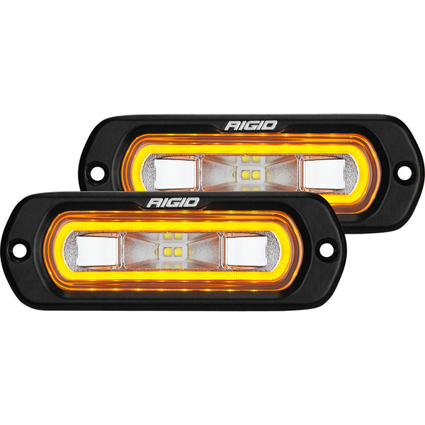 RIGID Industries SR-L Series Flush Mount Spreader Light - Black Housing - Amber Halo [53223] - Flood/Spreader Lights