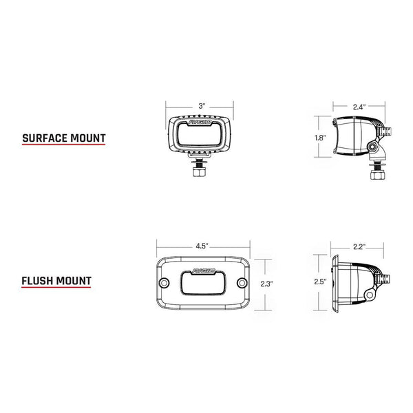 RIGID Industries SR-M Series Pro Diffused Flush Mount - Black [922513] - Flood/Spreader Lights