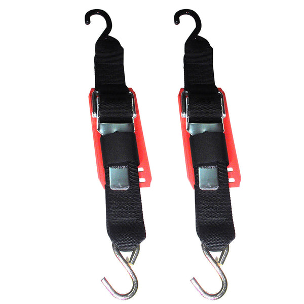 Rod Saver Paddle Buckle Trailer Tie-Down w/Vinyl Pad - 2’’ x 2 - Pair [2PB2VP] - Tie-Downs