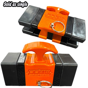 Single Ram Motor Tote compatible with mid size Yamahas Suzukis and Dual Ram Verado’s - Orange - Transom Savers