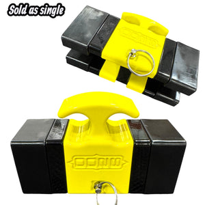 Single Ram Motor Tote compatible with mid size Yamahas Suzukis and Dual Ram Verado’s - Yellow - Transom Savers