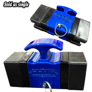 Single Ram Motor Tote compatible with mid size Yamahas Suzukis and Dual Ram Verado’s - Blue - Transom Savers and motor