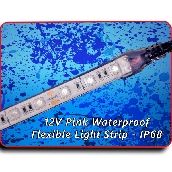 Waterproof Flexible Light Strip - IP68 - 12V Pink - Led Lighting