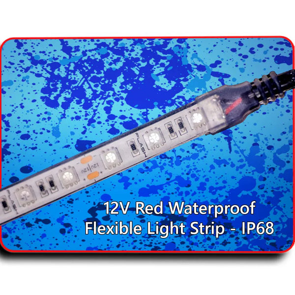 Waterproof Flexible Light Strip - IP68 - 12V Red - Led Lighting